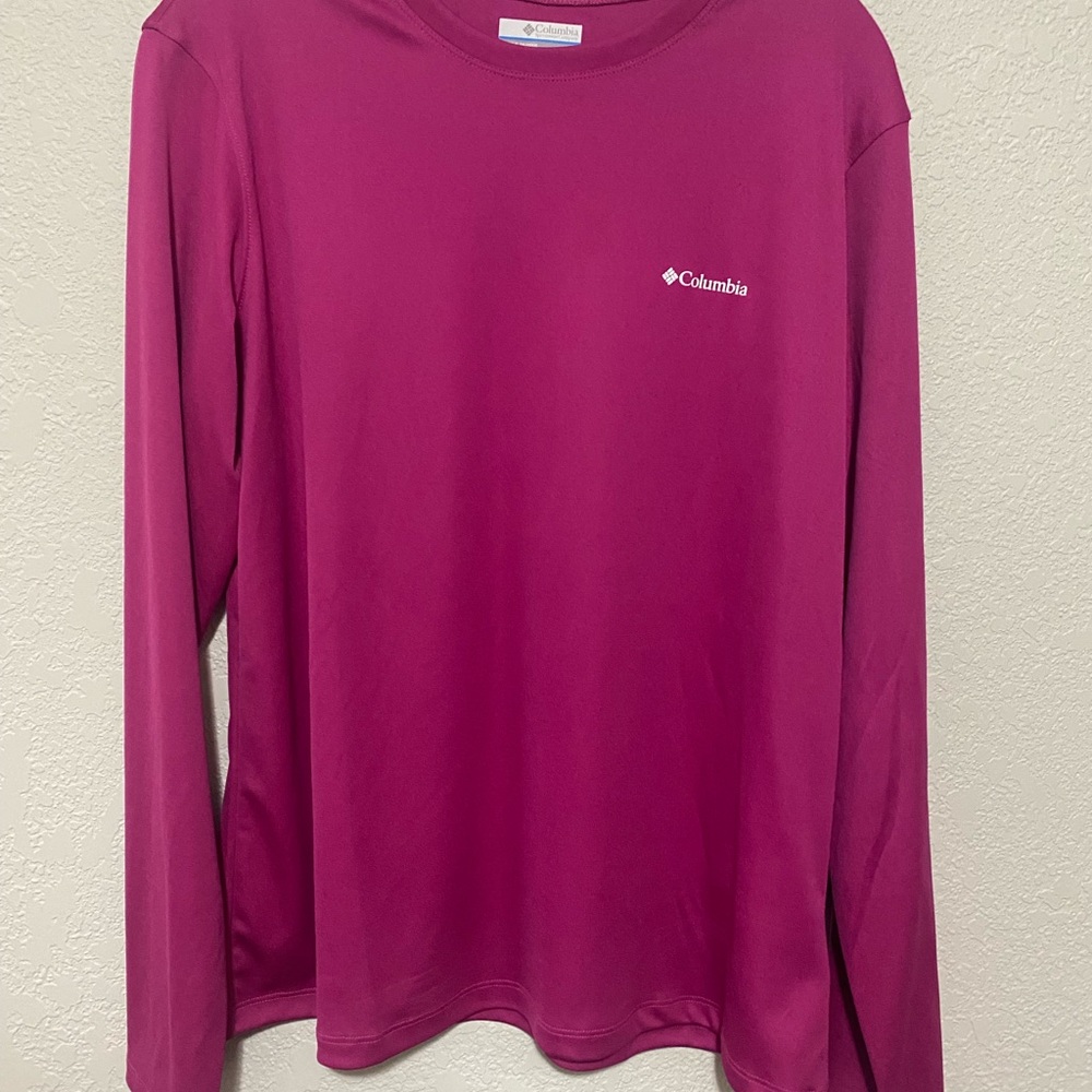 Columbia Omni-Shade Pink Long Sleeve Shirt - Womens XL